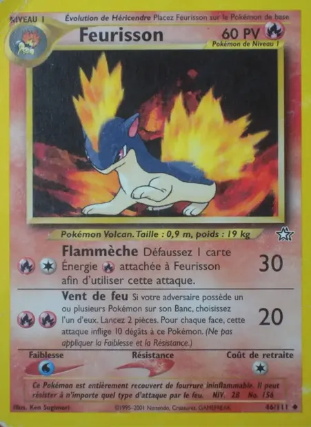 Feurisson, carte Pokémon NG 46 — extension Neo Genesis