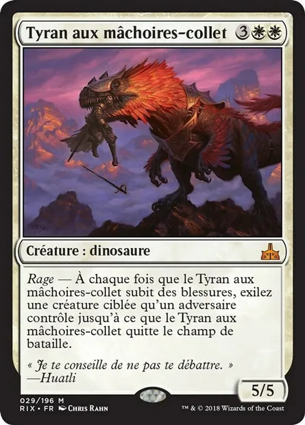 Tyran aux mâchoires-collet, carte Magic RIX 29 — extension Les combattants d'Ixalan
