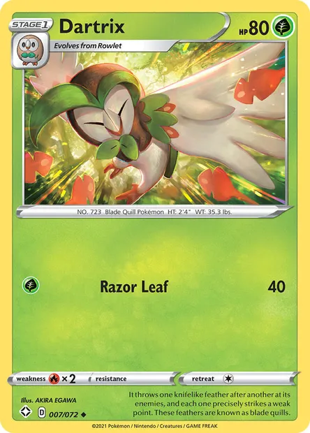 Dartrix, Pokémon card SHF 7 — Shining Fates set