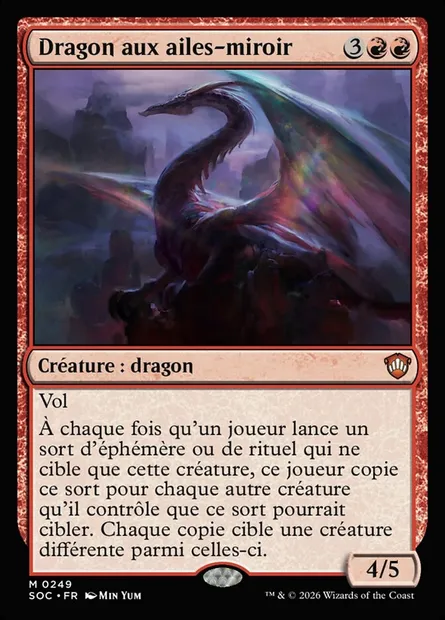 Dragon aux ailes-miroir, carte Magic SOC 249 — extension Secrets of Strixhaven Commander