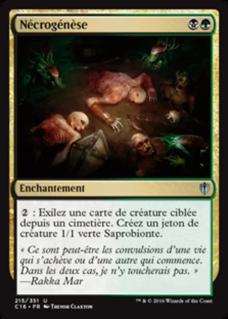 Nécrogénèse, carte Magic C16 215 — extension Commander 2016