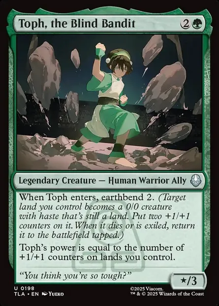 Toph, the Blind Bandit, Magic card TLA 198 — Avatar: The Last Airbender set