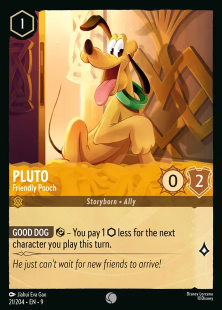 Pluto - Friendly Pooch, Disney Lorcana card CH9-021 — Fabled set