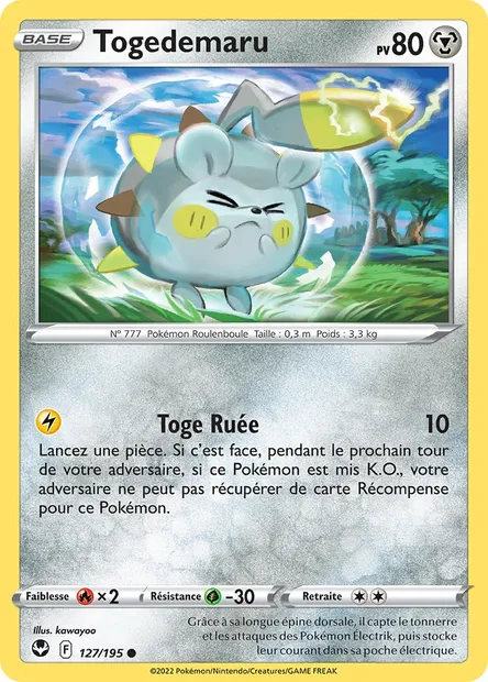 Togedemaru, carte Pokémon SIT 127 — extension Tempête Argentée