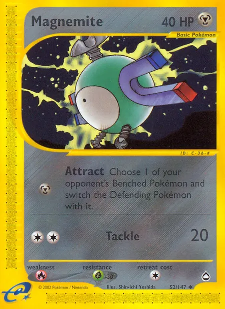 Magnemite, Pokémon card AQ 52 — Aquapolis set