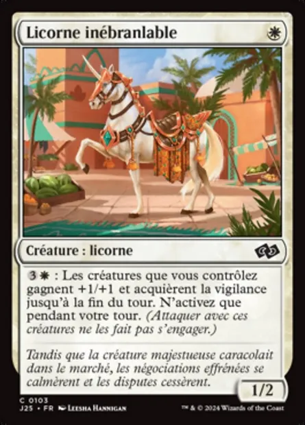 Licorne inébranlable, carte Magic J25 103 — extension Foundations Jumpstart