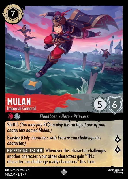 Mulan - Imperial General, Disney Lorcana card CH7-141 — Archazia's Island set