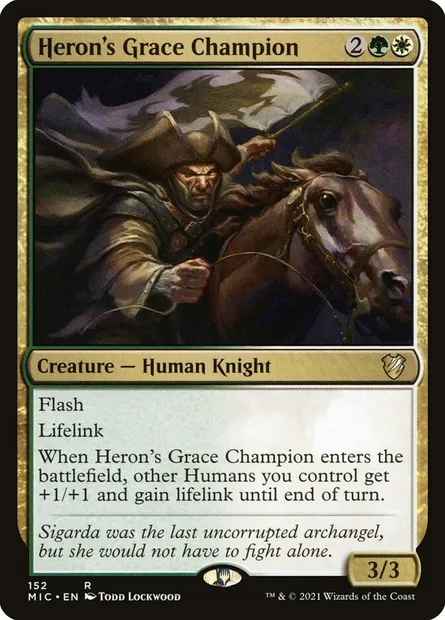 Heron's Grace Champion, Magic card MIC 152 — Midnight Hunt Commander set