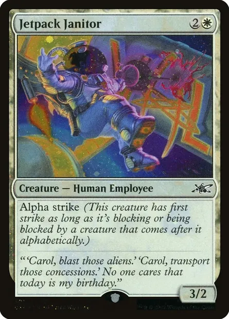 Jetpack Janitor, carte Magic UNF 301 — extension Unfinity