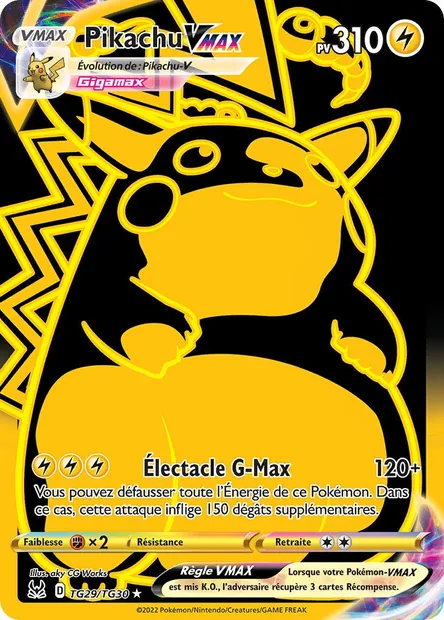 Pikachu VMAX, carte Pokémon LOR TG29 — extension Origine Perdue