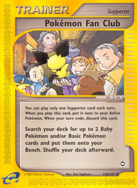 Pokémon Fan Club, Pokémon card AQ 130 — Aquapolis set