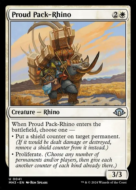 Proud Pack-Rhino, Magic card MH3 41 — Modern Horizons 3 set