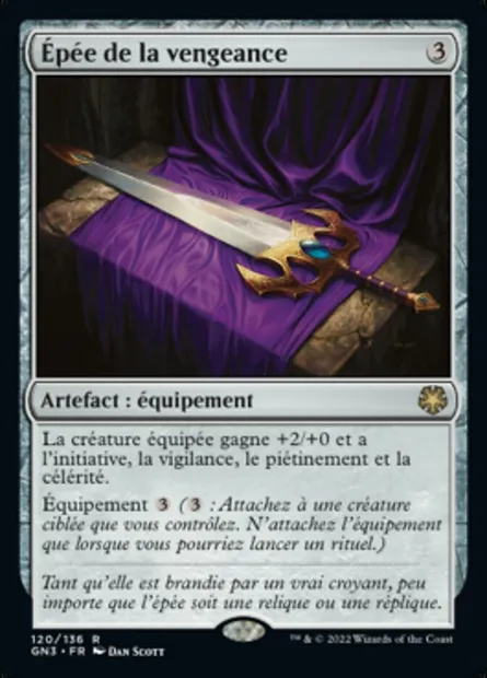 Épée de la vengeance, carte Magic GN3 120 — extension Game Night: Free-for-All