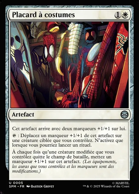 Placard à costumes, carte Magic SPM 5 — extension Marvel's Spider-Man