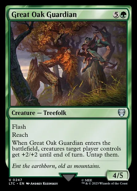Great Oak Guardian, Magic card LTC 247 — Tales of Middle-earth Commander set