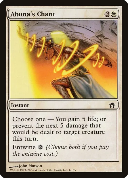Abuna's Chant, Magic card 5DN 1 — Fifth Dawn set