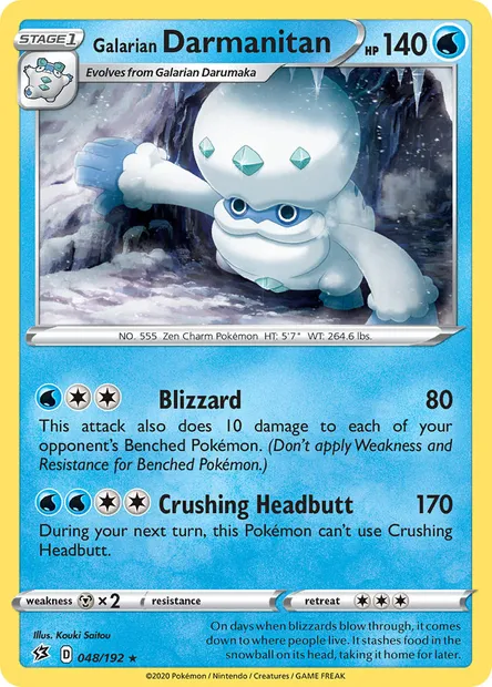 Galarian Darmanitan, Pokémon card RCL 48 — Rebel Clash set