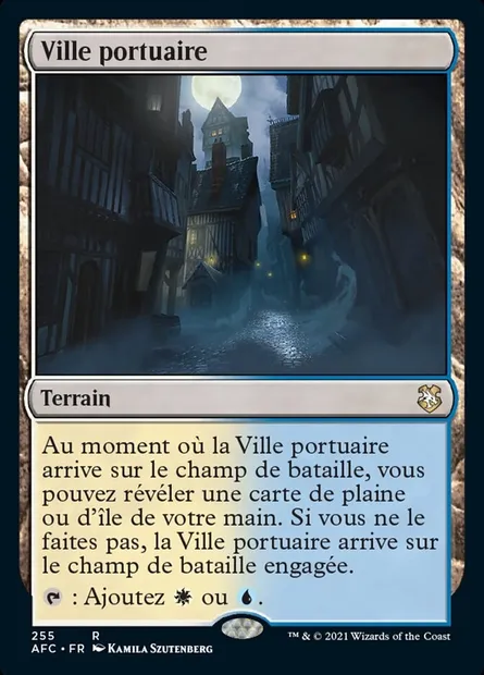 Ville portuaire, carte Magic AFC 255 — extension Forgotten Realms Commander
