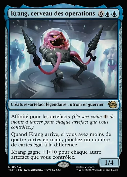 Krang, cerveau des opérations, carte Magic TMT 43 — extension Teenage Mutant Ninja Turtles