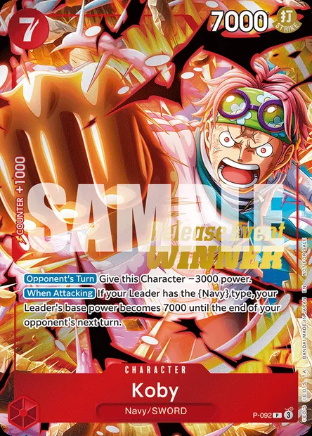 Koby, One Piece card P-092 — Promotion card set