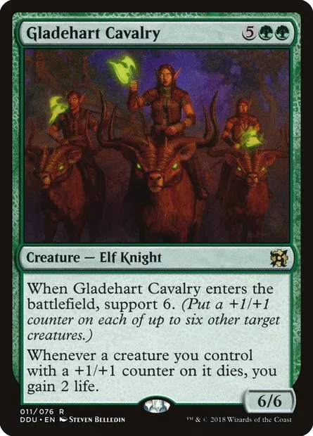 Gladehart Cavalry, Magic card DDU 11 — Duel Decks: Elves vs. Inventors set