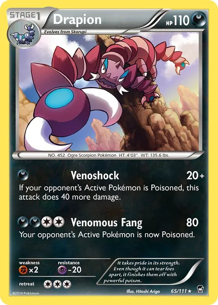 Drapion, Pokémon card FFI 65 — Furious Fists set