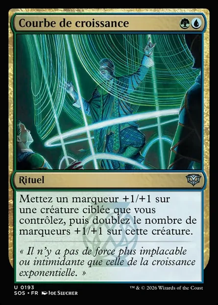 Courbe de croissance, carte Magic SOS 193 — extension Secrets of Strixhaven
