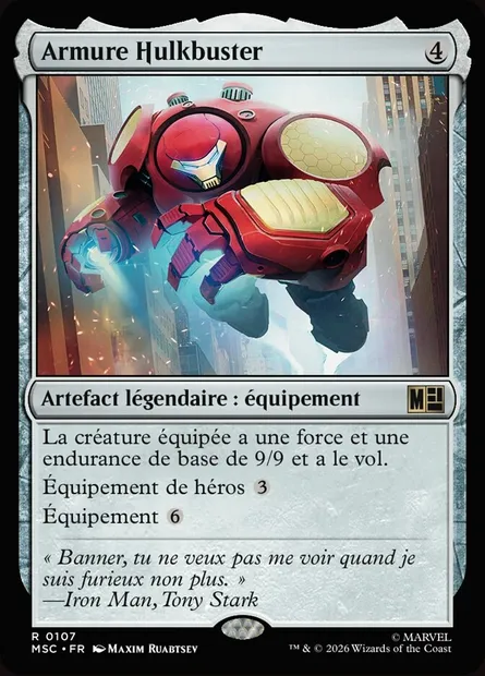 Armure Hulkbuster, carte Magic MSC 107 — extension Marvel Super Heroes Commander