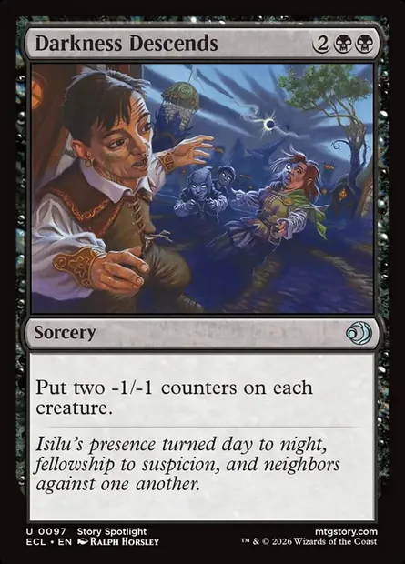 Darkness Descends, Magic card ECL 97 — Lorwyn Eclipsed set