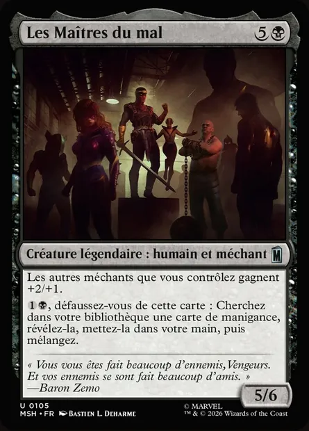 Les Maîtres du mal, carte Magic MSH 105 — extension Marvel Super Heroes