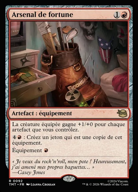 Arsenal de fortune, carte Magic TMT 92 — extension Teenage Mutant Ninja Turtles