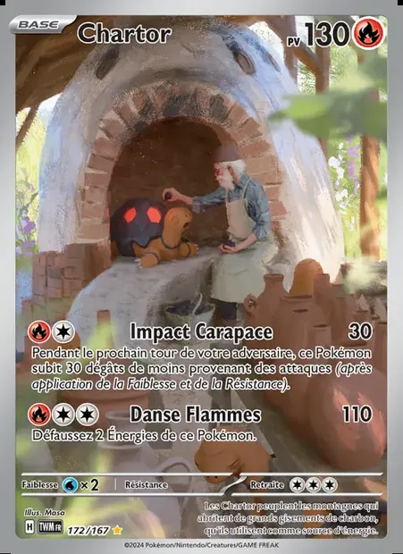 Chartor, carte Pokémon TWM 172 — extension Mascarade Crépusculaire