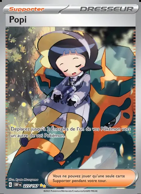 Popi, carte Pokémon OBF 227 — extension Flammes Obsidiennes