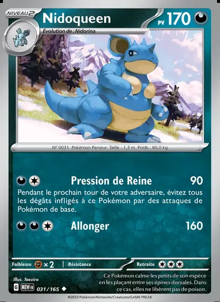 Nidoqueen, carte Pokémon MEW 031 — extension 151