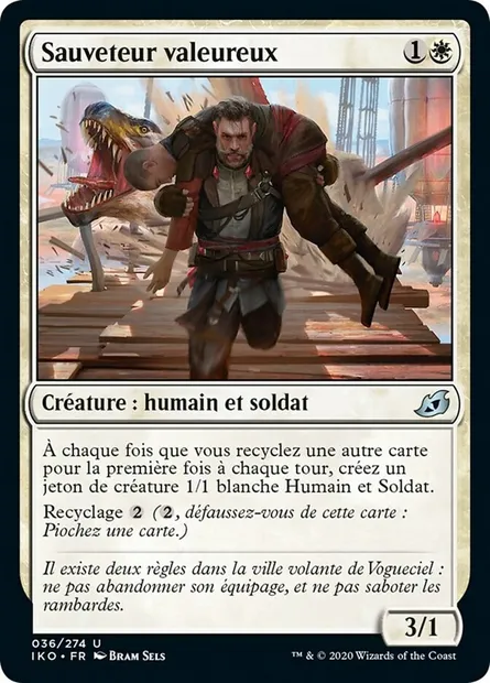 Sauveteur valeureux, carte Magic IKO 36 — extension Ikoria: Lair of Behemoths