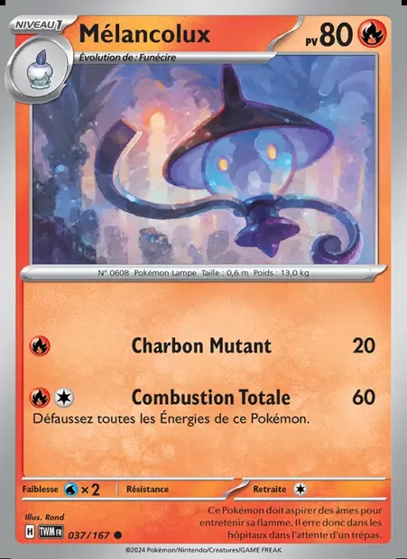 Mélancolux, carte Pokémon TWM 037 — extension Mascarade Crépusculaire