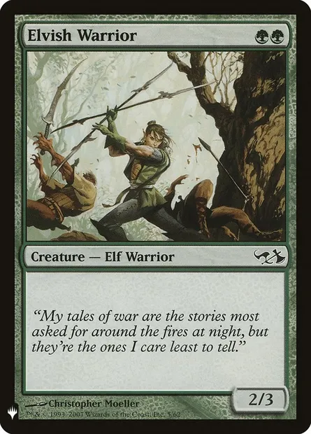 Elvish Warrior, Magic card PLST DD1-5 — The List set
