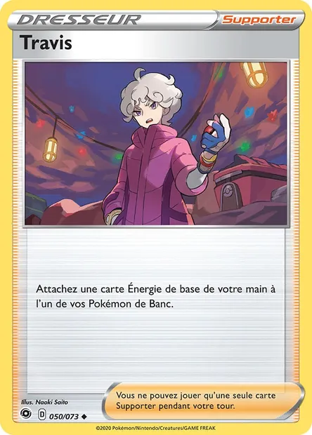 Travis, carte Pokémon CPA 50 — extension La Voie du Maître
