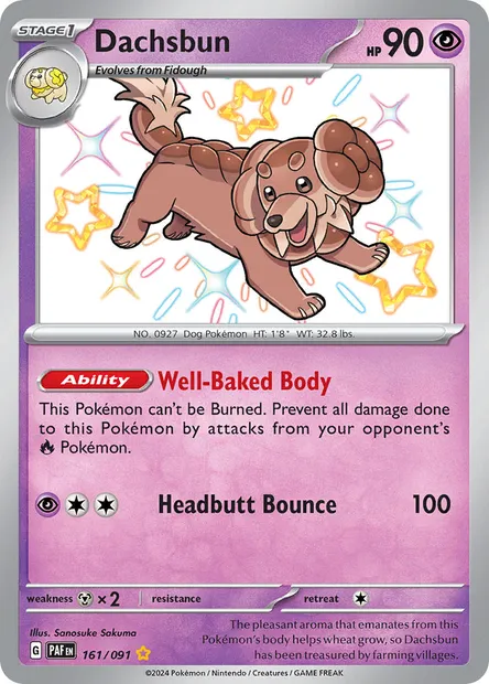 Dachsbun, Pokémon card PAF 161 — Paldean Fates set