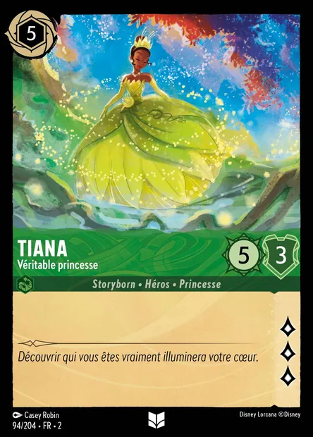 Tiana - Véritable princesse, carte Disney Lorcana CH2-094 — extension L'Ascension des Floodborn