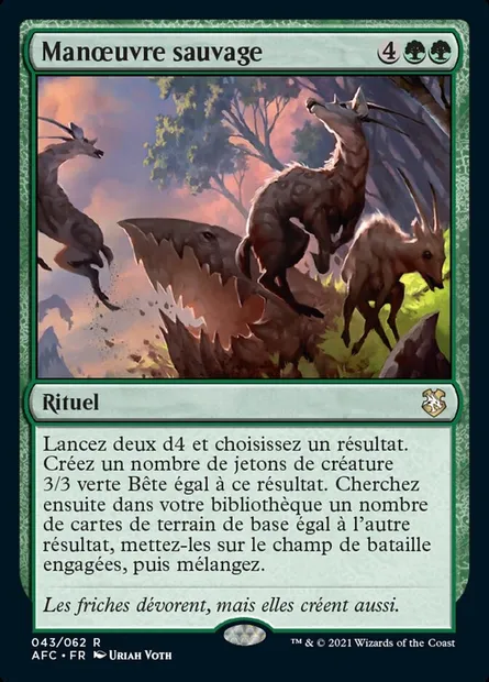 Manœuvre sauvage, carte Magic AFC 43 — extension Forgotten Realms Commander