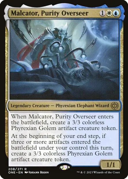 Malcator, Purity Overseer, Magic card ONE 208 — Phyrexia: All Will Be One set