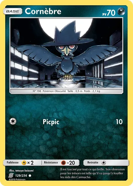 Cornèbre, carte Pokémon UNM 129 — extension Harmonie des Esprits