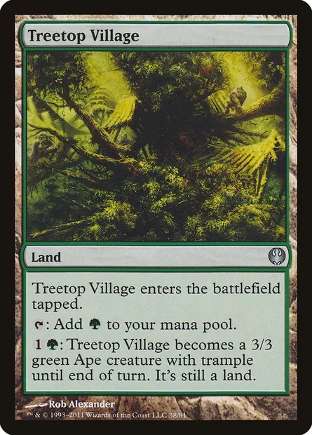 Treetop Village, Magic card DDG 38 — Duel Decks: Knights vs. Dragons set