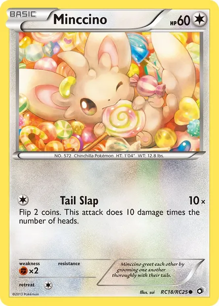 Minccino, Pokémon card LTR RC18 — Legendary Treasures set