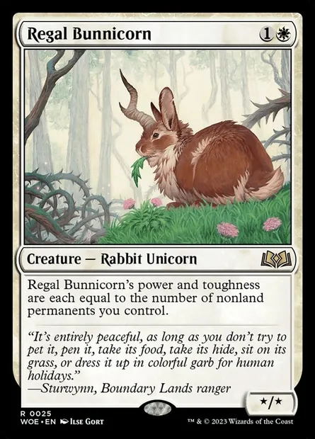 Regal Bunnicorn, Magic card WOE 25 — Wilds of Eldraine set