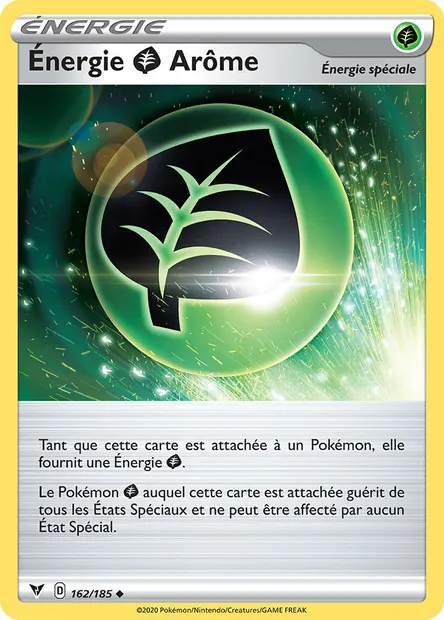 Énergie Grass Arôme, carte Pokémon VIV 162 — extension Voltage Éclatant