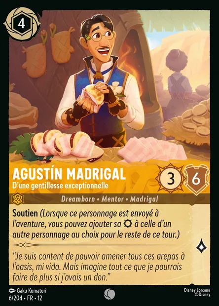 Agustín Madrigal - D'une gentillesse exceptionnelle, carte Disney Lorcana CH12-006 — extension Contrées Inconnues