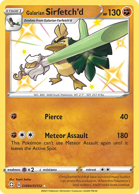 Galarian Sirfetch'd, Pokémon card SHF SV064 — Shining Fates set