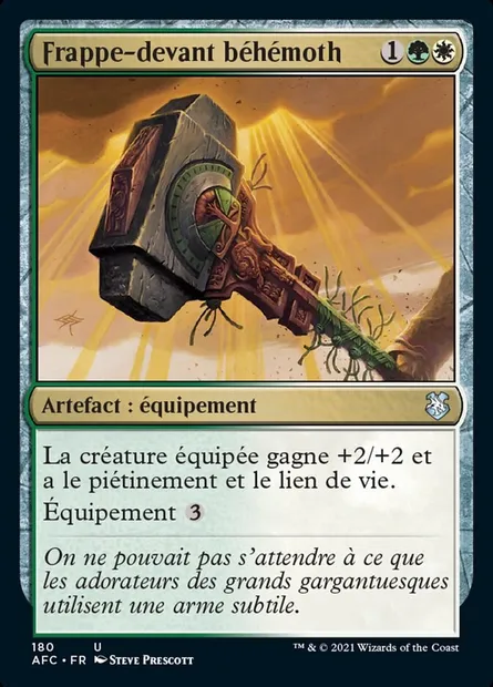 Frappe-devant béhémoth, carte Magic AFC 180 — extension Forgotten Realms Commander